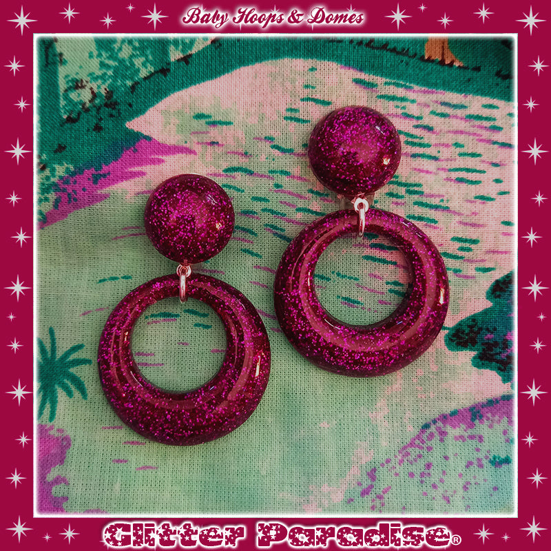 Boucles d'Oreilles: Baby Hoops & Dômes Lucite
