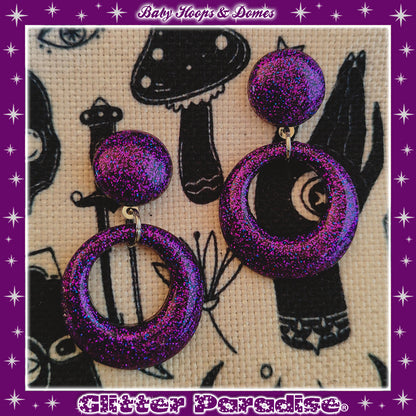 Boucles d'Oreilles: Baby Hoops & Dômes Lucite
