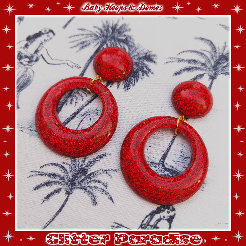 Boucles d'Oreilles: Baby Hoops & Dômes Lucite