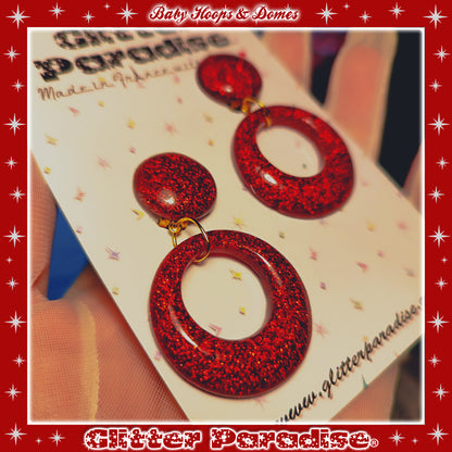 Boucles d'Oreilles: Baby Hoops & Dômes Lucite