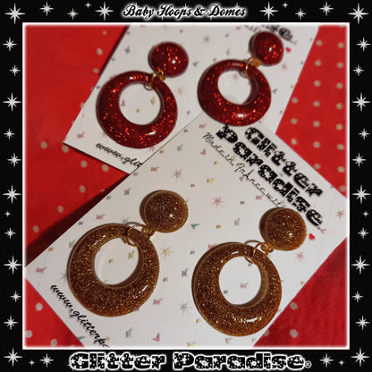 Boucles d'Oreilles: Baby Hoops & Dômes Lucite