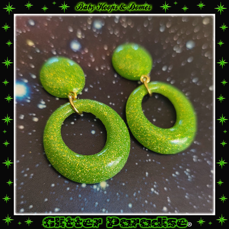 Boucles d'Oreilles: Baby Hoops & Dômes Lucite