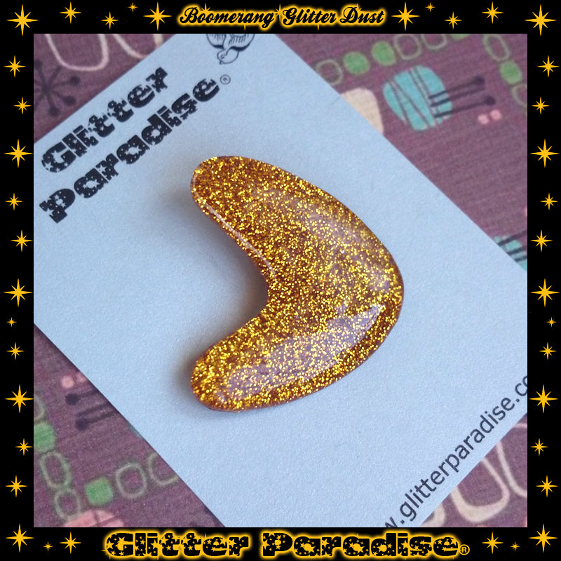 Brooch: Confetti Lucite Boomerang Dust
