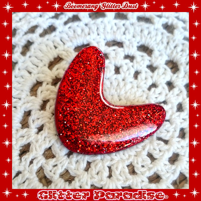 Brooch: Confetti Lucite Boomerang Dust