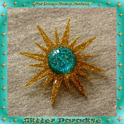 Broche: Mid-Century Modern Sunburst