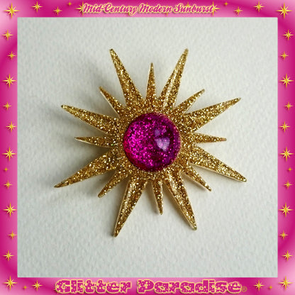 Broche: Mid-Century Modern Sunburst