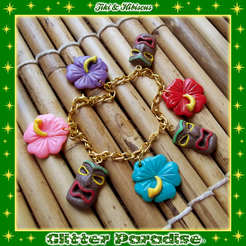 Bracelet : Tiki and Hibiscus