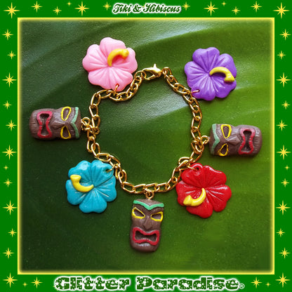 Bracelet : Tiki and Hibiscus