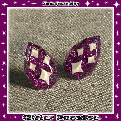 Pendientes : Lucite Sparkle Drop