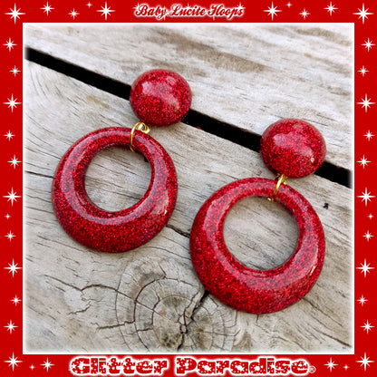 Boucles d'Oreilles: Baby Hoops & Dômes Lucite