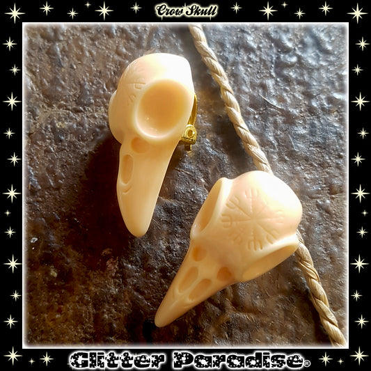 Earrings: Crow Skull