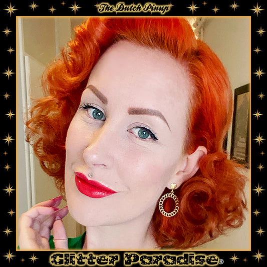 Earrings: Retro Chain Hoops Love