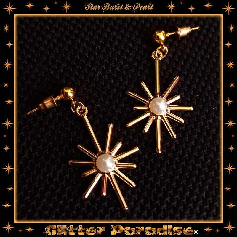 Earrings: Star Burst and Pearl