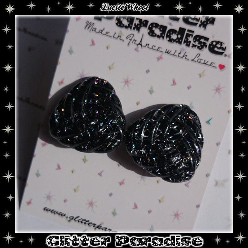 Boucles d'oreilles: Confetti Lucite Whool Tinsel