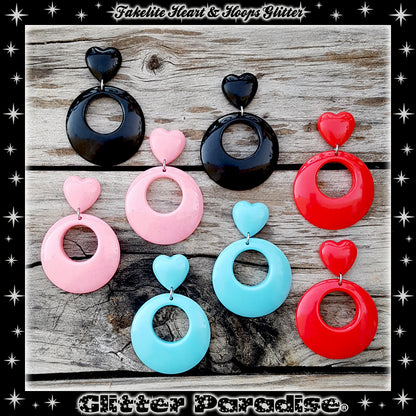 Earrings: Fakelite Hoops & Heart