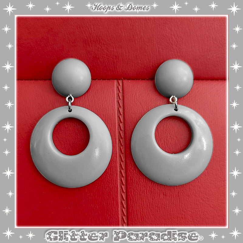 Boucles d'Oreilles: Hoops & Dômes Plain Achromatic