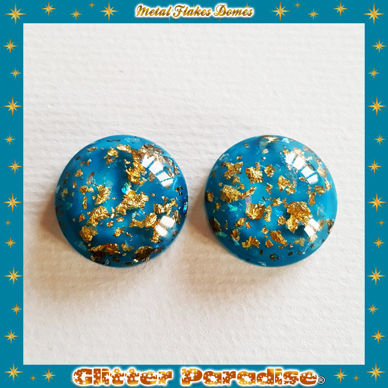 Pendientes: Gold Flakes Lucite Dômes