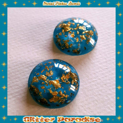 Pendientes: Gold Flakes Lucite Dômes