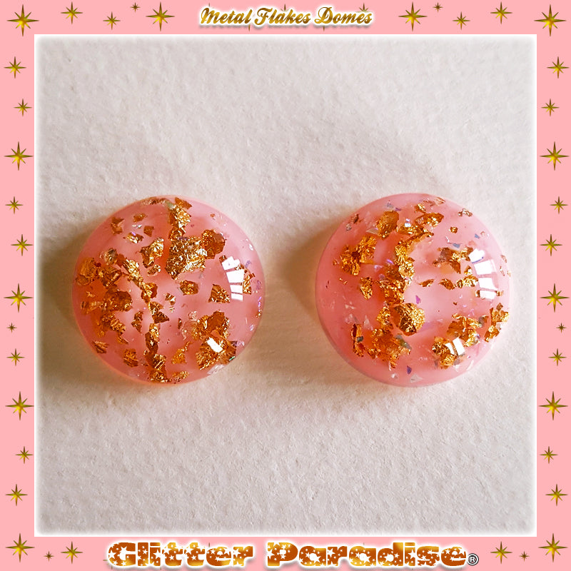 Pendientes: Gold Flakes Lucite Dômes