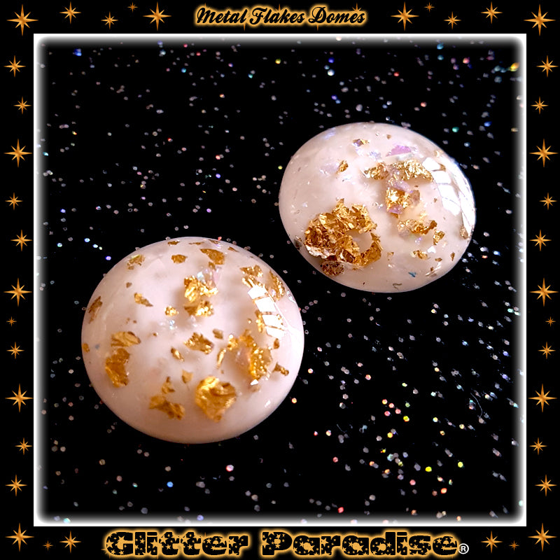 Pendientes: Gold Flakes Lucite Dômes