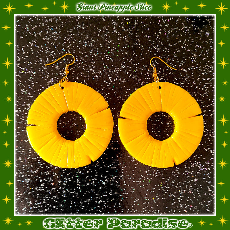 Earrings: Giant Pineapple Slice
