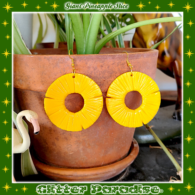 Earrings: Giant Pineapple Slice