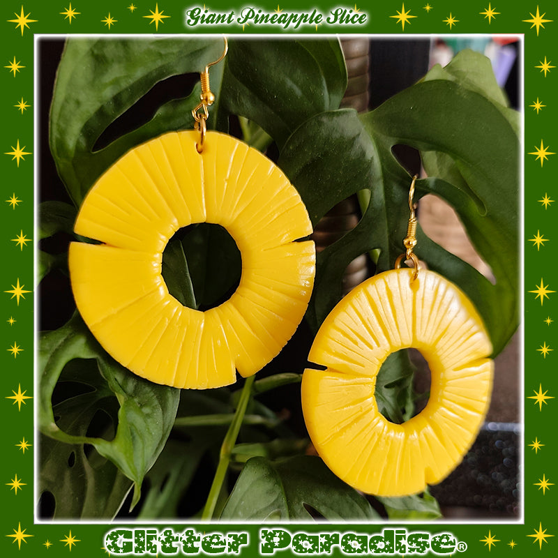Earrings: Giant Pineapple Slice