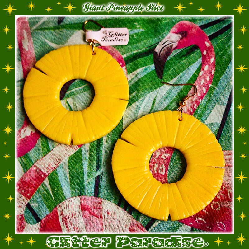 Earrings: Giant Pineapple Slice