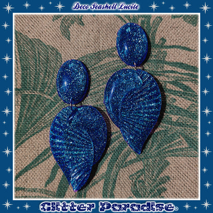 Earrings: Deco Seashell Lucite