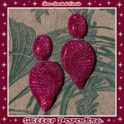 Earrings: Deco Seashell Lucite