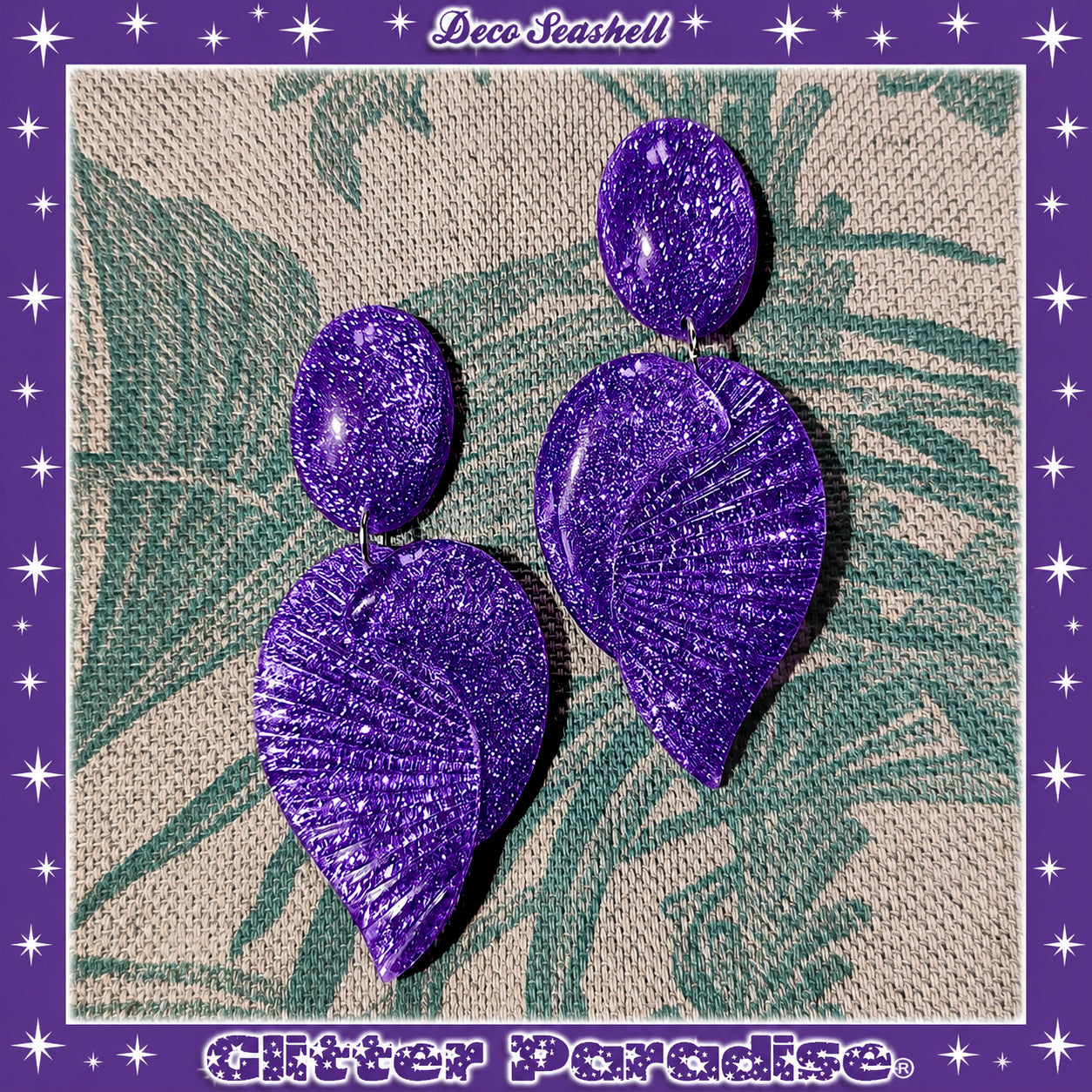 Earrings: Deco Seashell Lucite