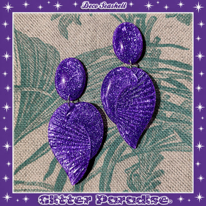 Earrings: Deco Seashell Lucite