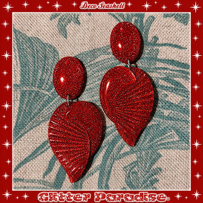 Earrings: Deco Seashell Lucite