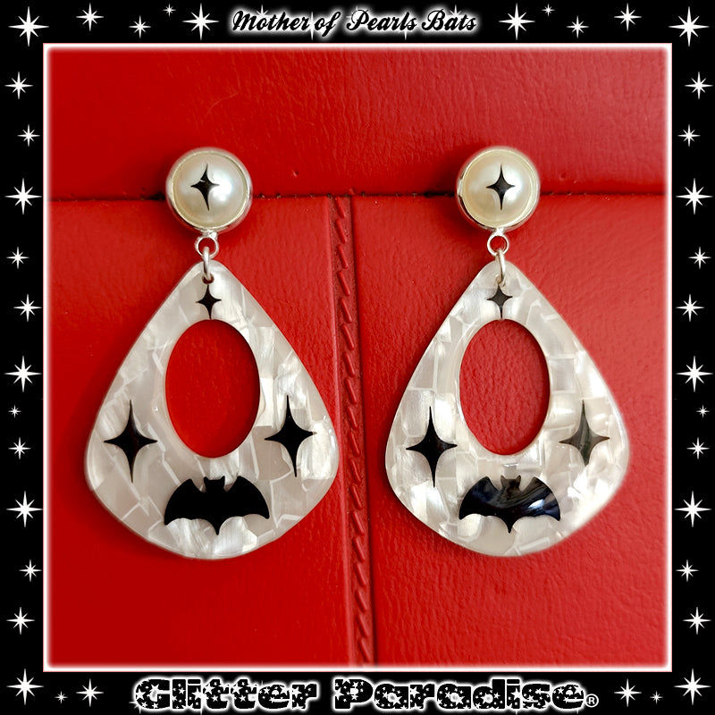Earrings: Mother of Pearl Bat