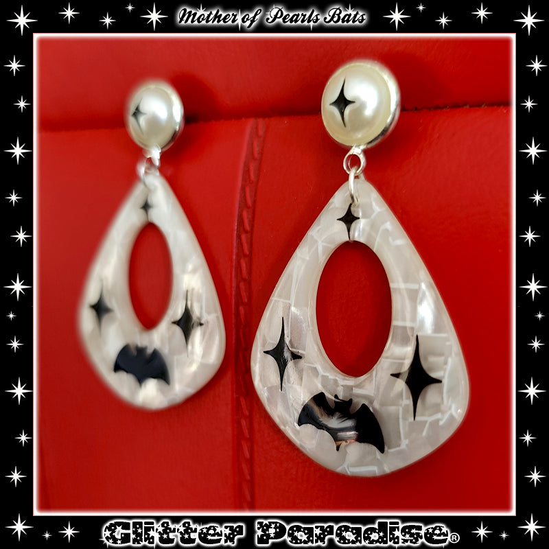 Earrings: Mother of Pearl Bat