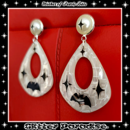 Earrings: Mother of Pearl Bat