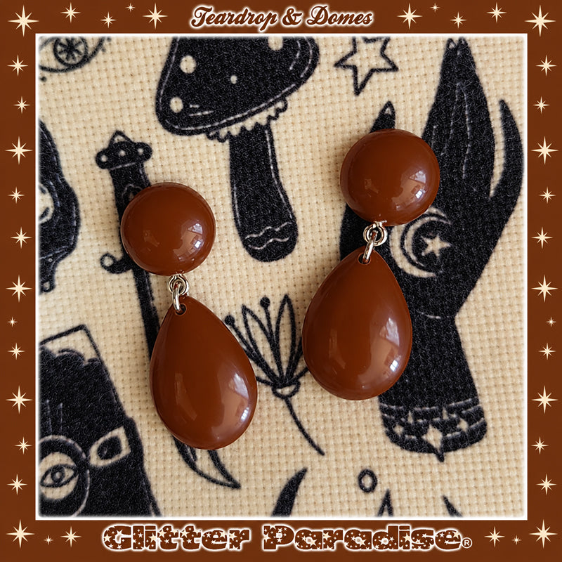 Boucles d'Oreilles : Baby Dome and Teardrop