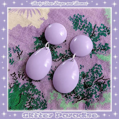 Pendientes: Baby Dome and Teardrop Pastel