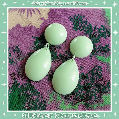 Pendientes: Baby Dome and Teardrop Pastel