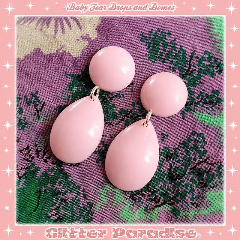 Pendientes: Baby Dome and Teardrop Pastel