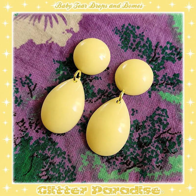 Pendientes: Baby Dome and Teardrop Pastel