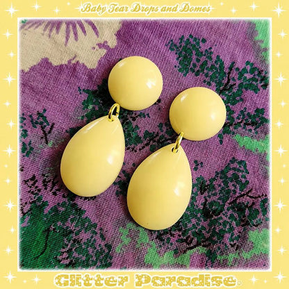 Pendientes: Baby Dome and Teardrop Pastel