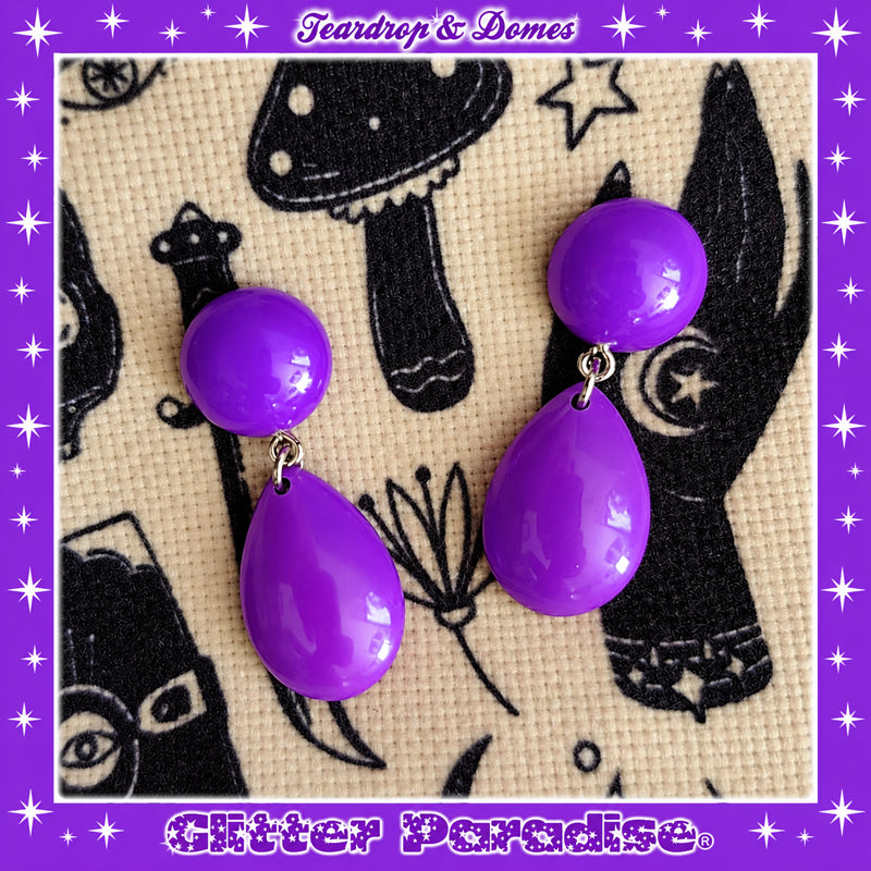 Boucles d'Oreilles : Baby Dome and Teardrop