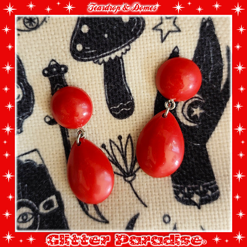 Boucles d'Oreilles : Baby Dome and Teardrop
