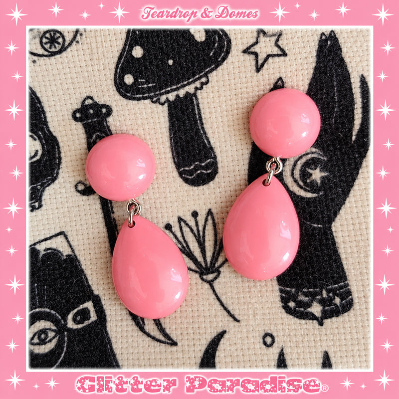 Boucles d'Oreilles : Baby Dome and Teardrop