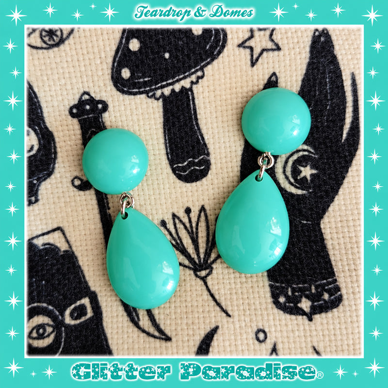 Boucles d'Oreilles : Baby Dome and Teardrop