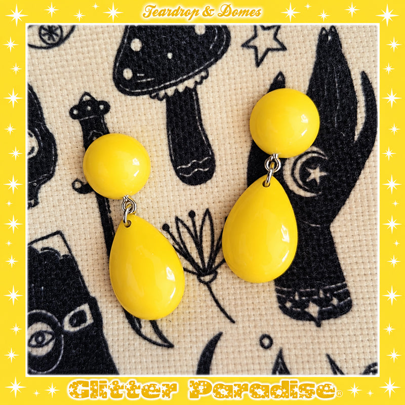Boucles d'Oreilles : Baby Dome and Teardrop