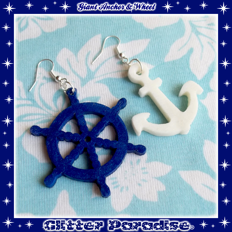 Earrings: Anchor and Wheel