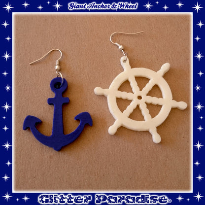 Earrings: Anchor and Wheel