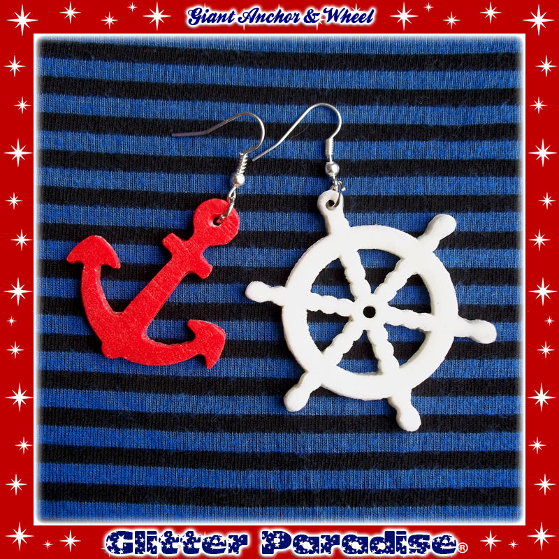 Earrings: Anchor and Wheel